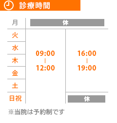 診療時間のご案内